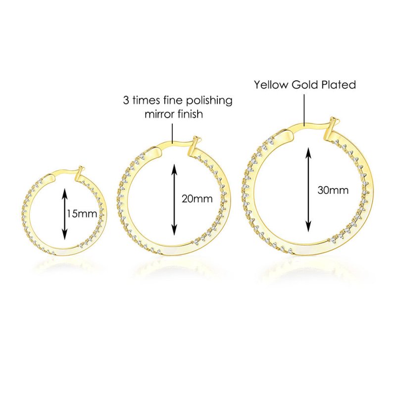 Popular Full Diamond Ear Ring Row Zircon Micro-inlaid Gold-plated Large Earrings-Jewearrings