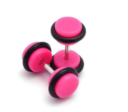 Popular Piercing Jewelry Acrylic Round Cake Barbell Earrings-Jewearrings