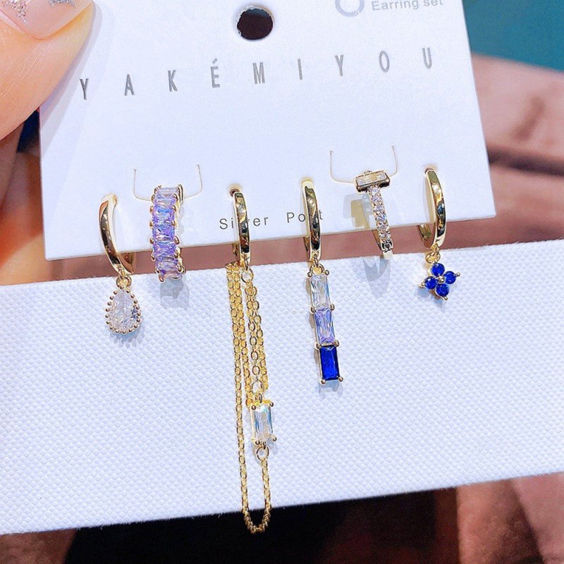 Premium Blue Asymmetric Fashion Earrings Set-Jewearrings