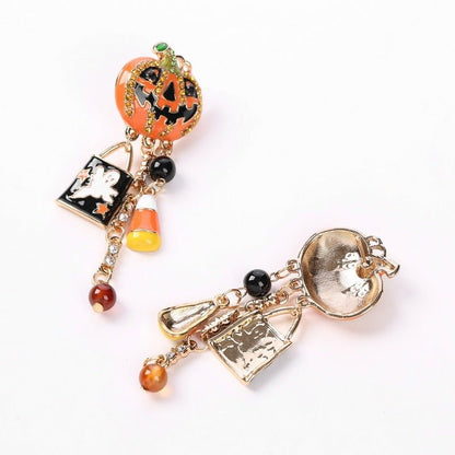 Pumpkin Drop Earrings-Jewearrings