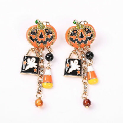 Pumpkin Drop Earrings-Jewearrings