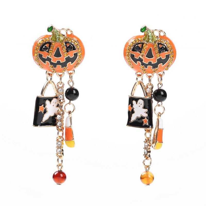 Pumpkin Drop Earrings-Jewearrings