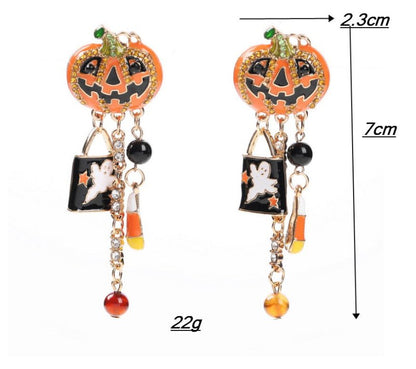 Pumpkin Drop Earrings-Jewearrings