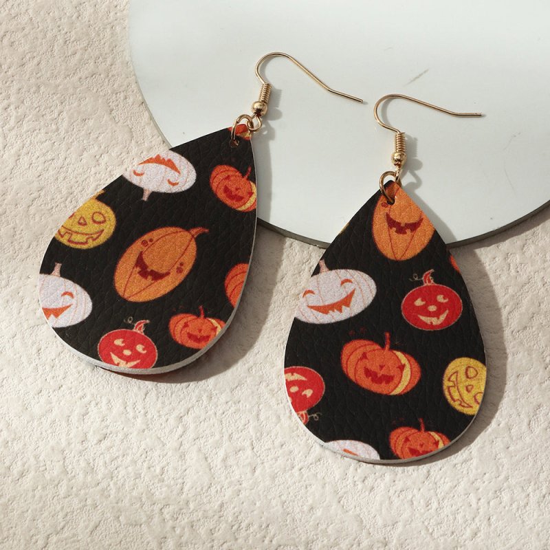 Pumpkin Felt Cloth Earrings Ghost Festival Earrings-Jewearrings