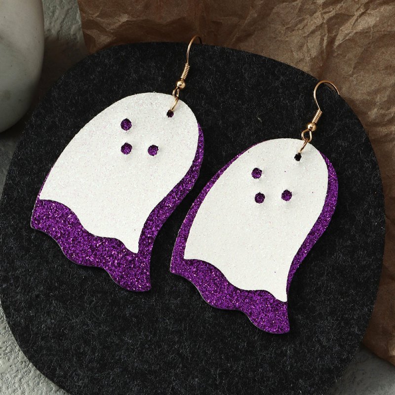 Pumpkin Felt Cloth Earrings Ghost Festival Earrings-Jewearrings