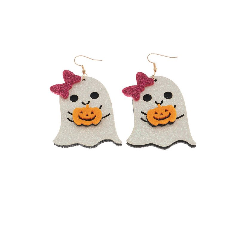 Pumpkin Felt Cloth Earrings Ghost Festival Earrings-Jewearrings