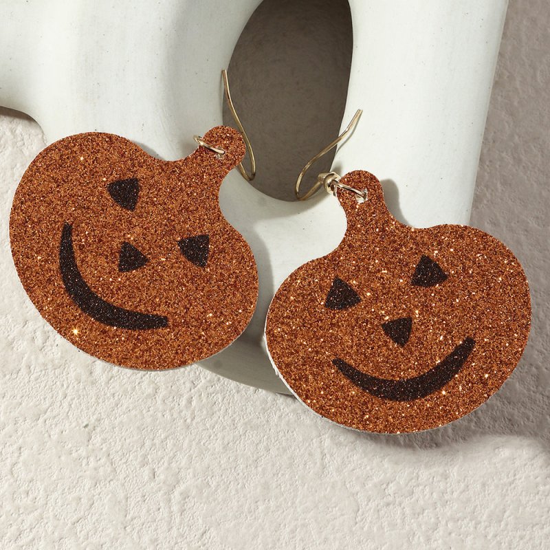 Pumpkin Felt Cloth Earrings Ghost Festival Earrings-Jewearrings