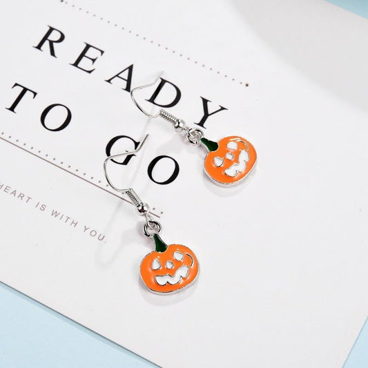 Punk Jewelry Halloween Little Pumpkin Earrings-Jewearrings