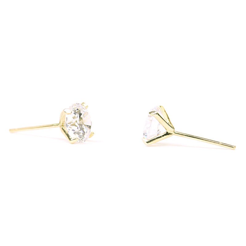 Pure Gold Diamond Stud Earrings-Jewearrings