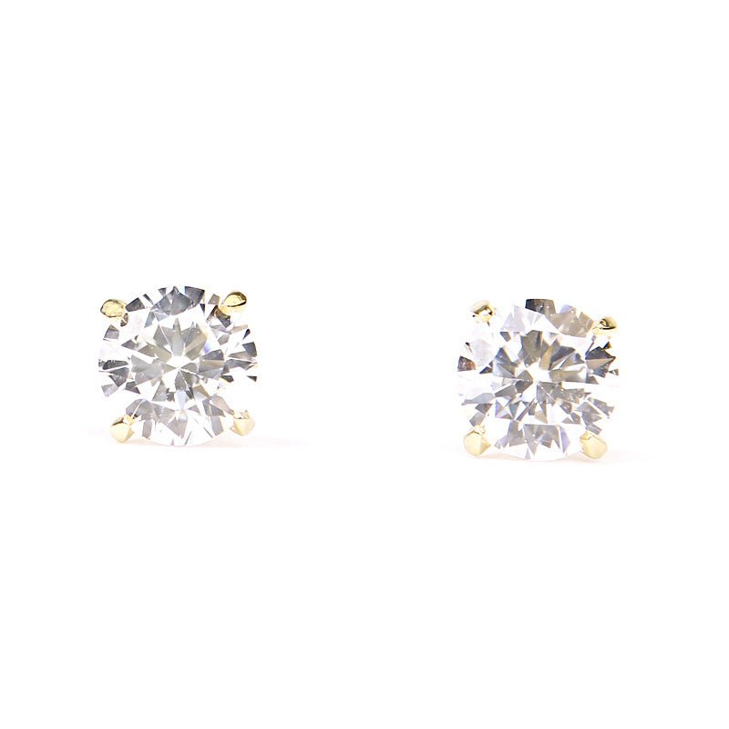 Pure Gold Diamond Stud Earrings-Jewearrings