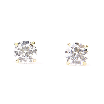 Pure Gold Diamond Stud Earrings-Jewearrings