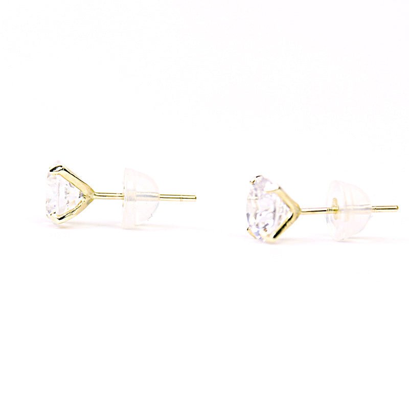 Pure Gold Diamond Stud Earrings-Jewearrings