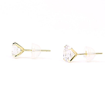 Pure Gold Diamond Stud Earrings-Jewearrings