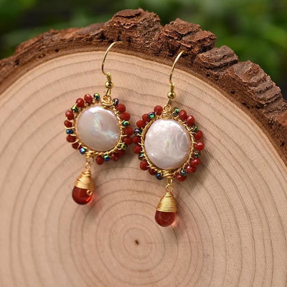 Pure Natural Baroque Pearl Retro Lady Earrings Temperament-Jewearrings