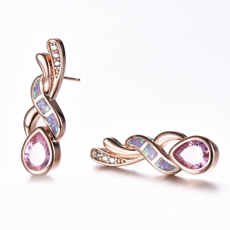 Purple Drop Diamond Earrings-Jewearrings