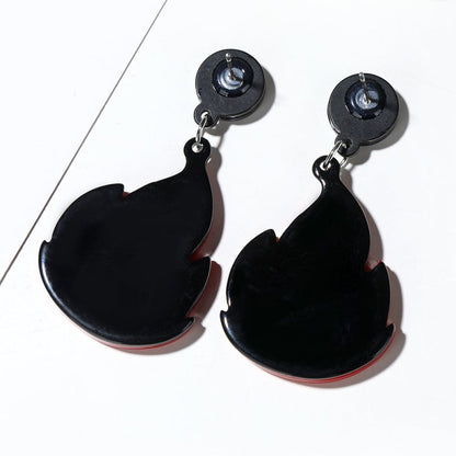 Quirky High Profile Fashion Cartoon Acrylic Flame Earrings-Jewearrings