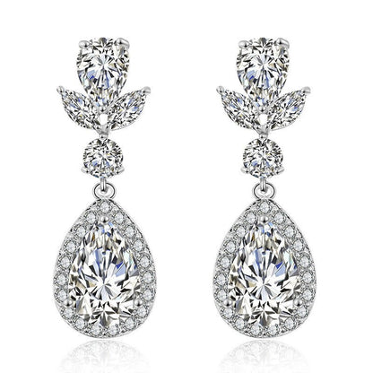 RAKOL Korean Style Full Diamond Super Flash Drop Women With AAA Zircon Personalized Earrings-Jewearrings