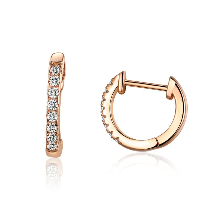 Real gold earrings with zircon single row diamond earrings-Jewearrings