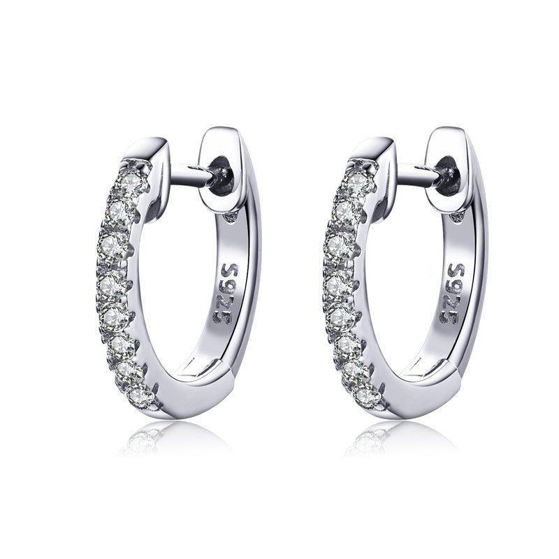 Real gold earrings with zircon single row diamond earrings-Jewearrings