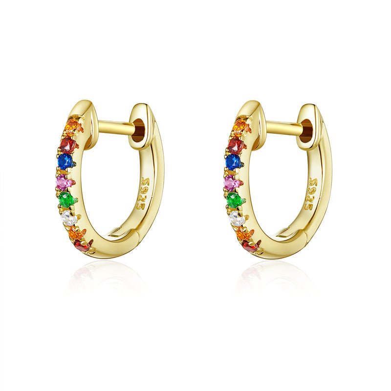 Real gold earrings with zircon single row diamond earrings-Jewearrings