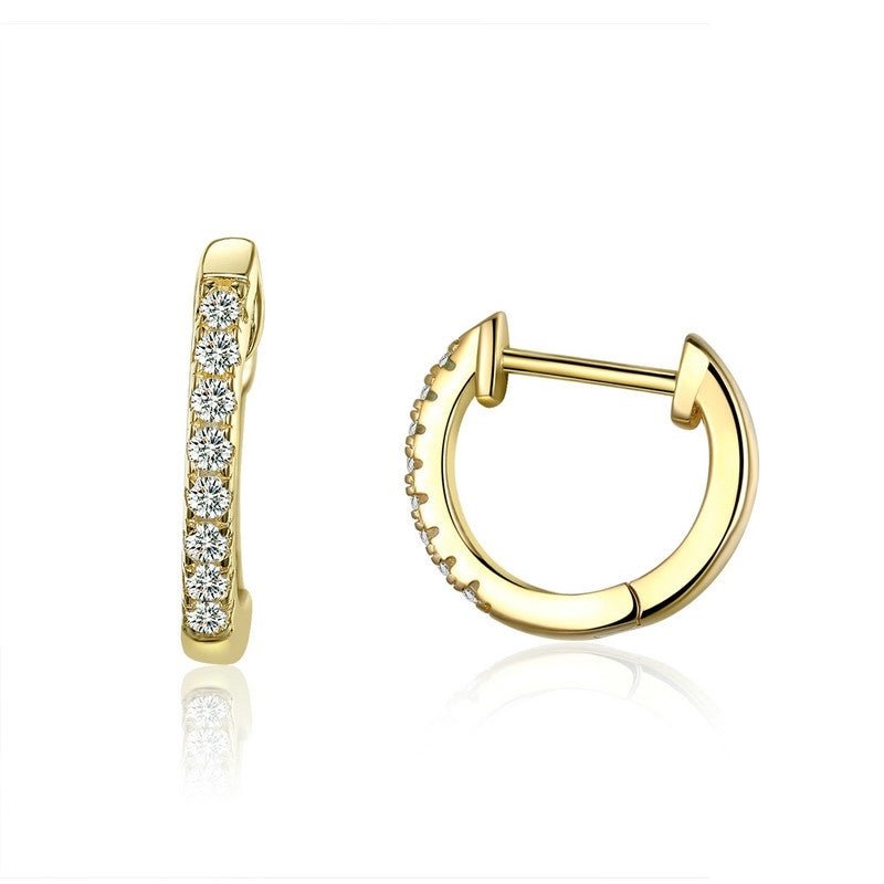 Real gold earrings with zircon single row diamond earrings-Jewearrings