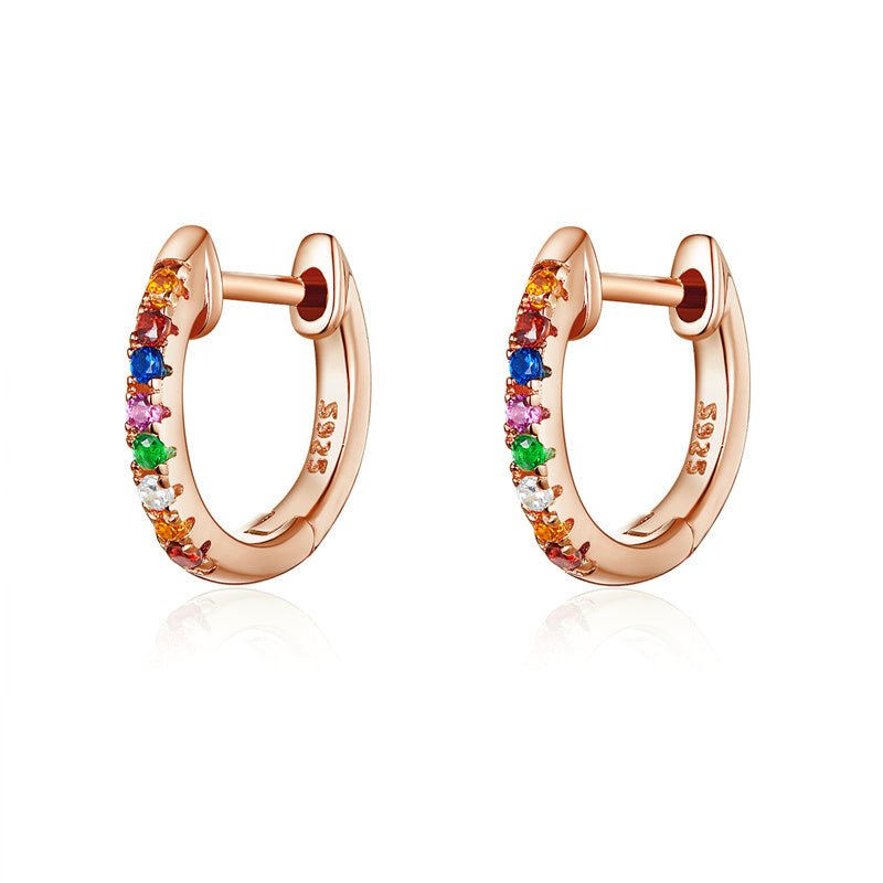 Real gold earrings with zircon single row diamond earrings-Jewearrings