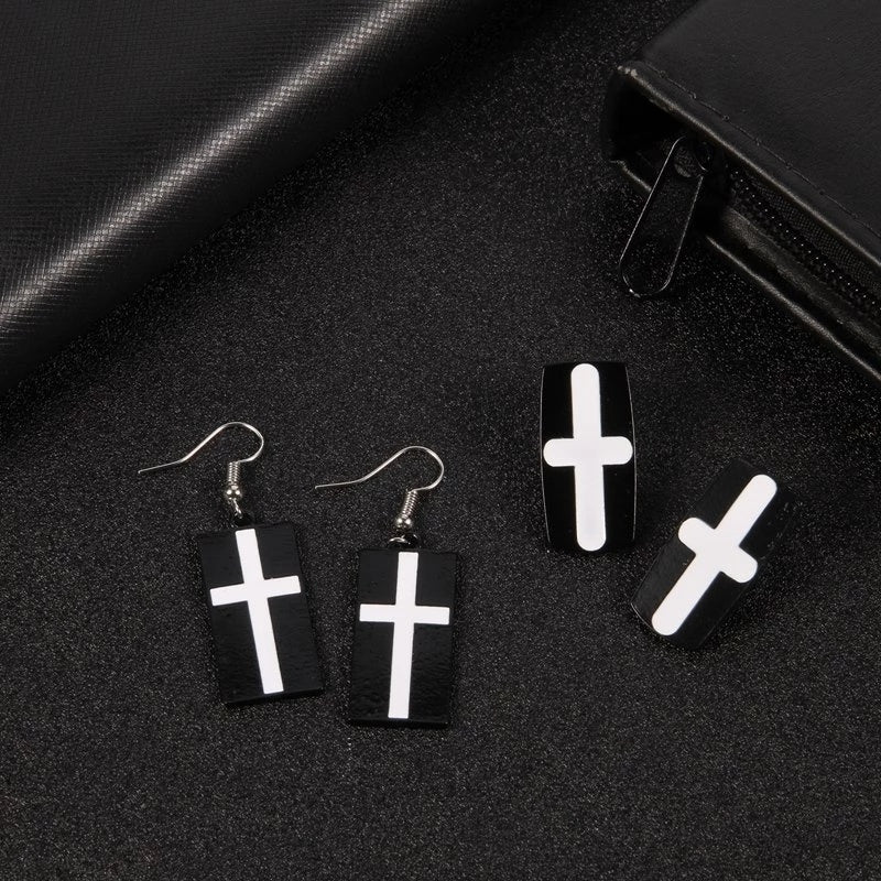 Rectangle Earrings: Anime Metal Drops-Jewearrings