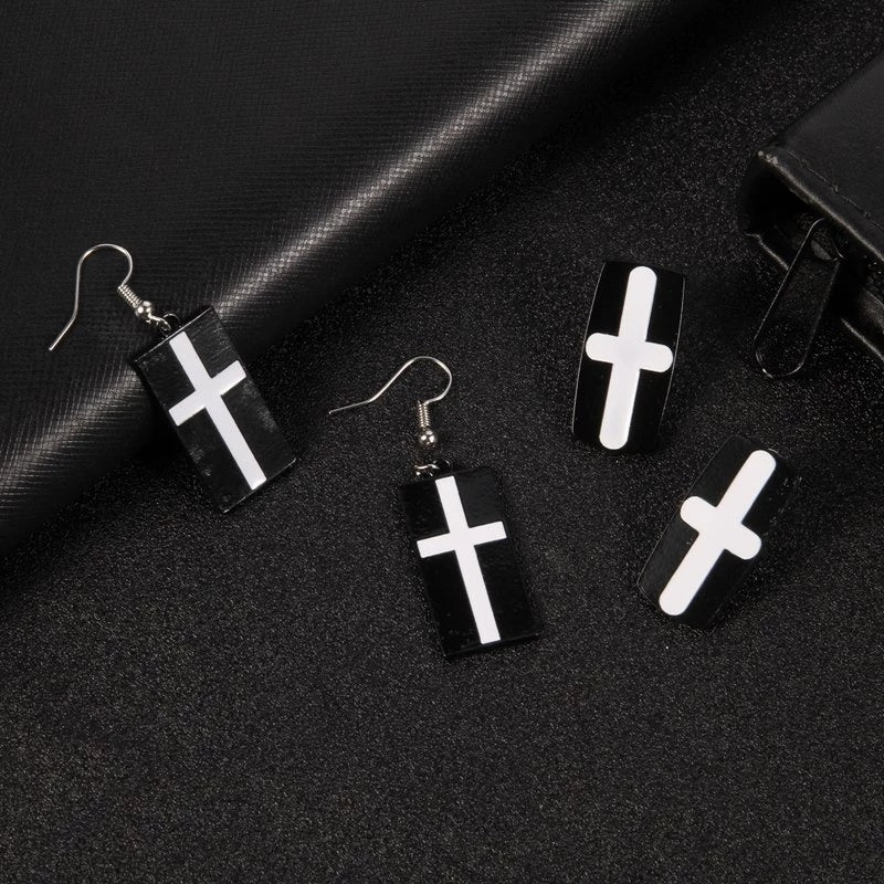 Rectangle Earrings: Anime Metal Drops-Jewearrings