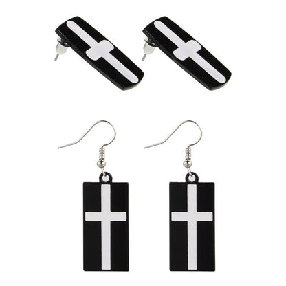 Rectangle Earrings: Anime Metal Drops-Jewearrings