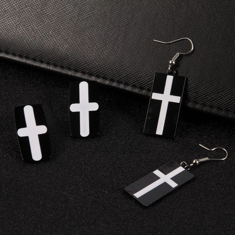 Rectangle Earrings: Anime Metal Drops-Jewearrings