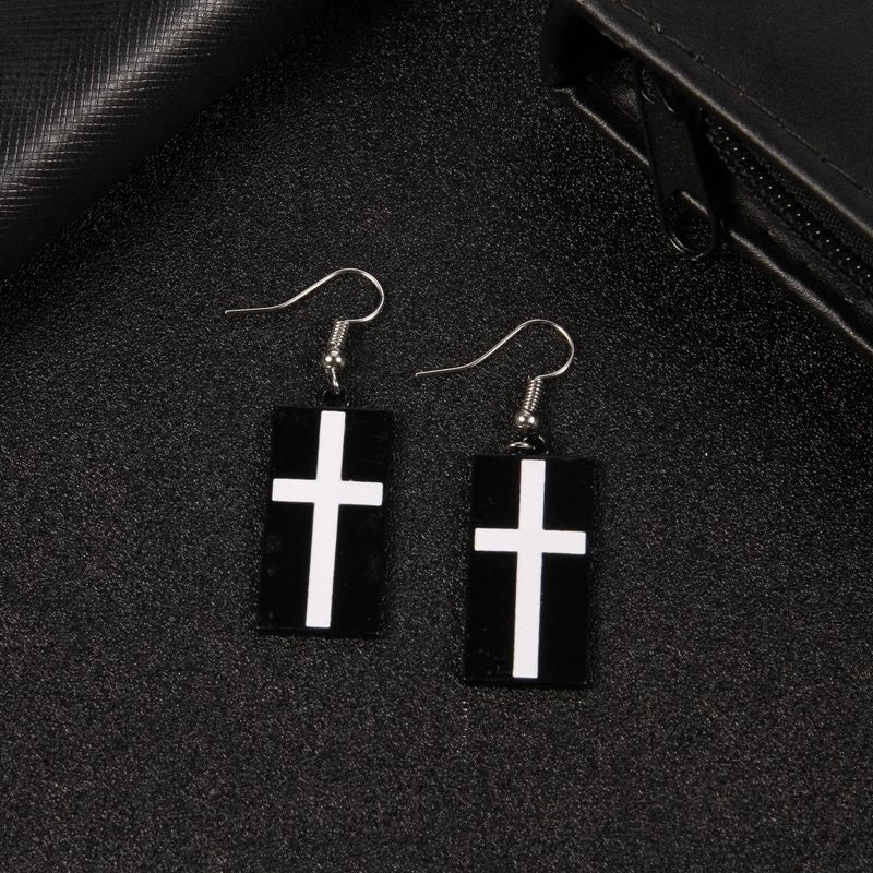 Rectangle Earrings: Anime Metal Drops-Jewearrings