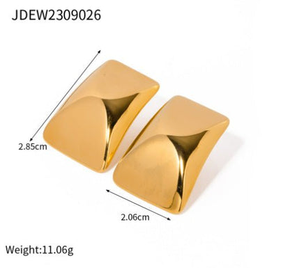 Rectangle Earrings: Elegant Gold Rectangles-Jewearrings