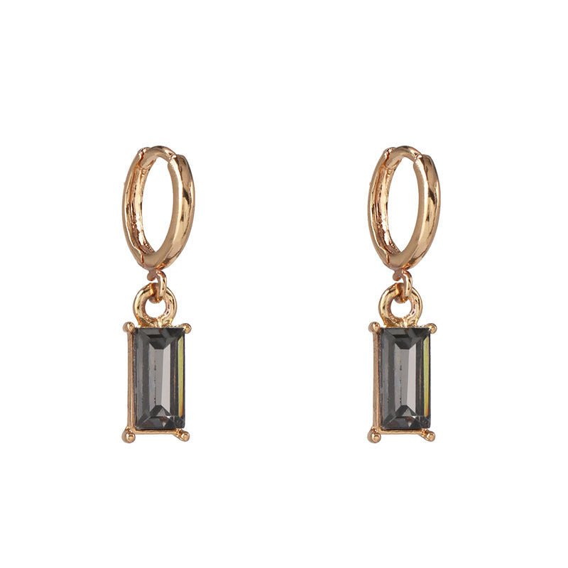 Rectangle Earrings: Geometric Diamond Elegance-Jewearrings