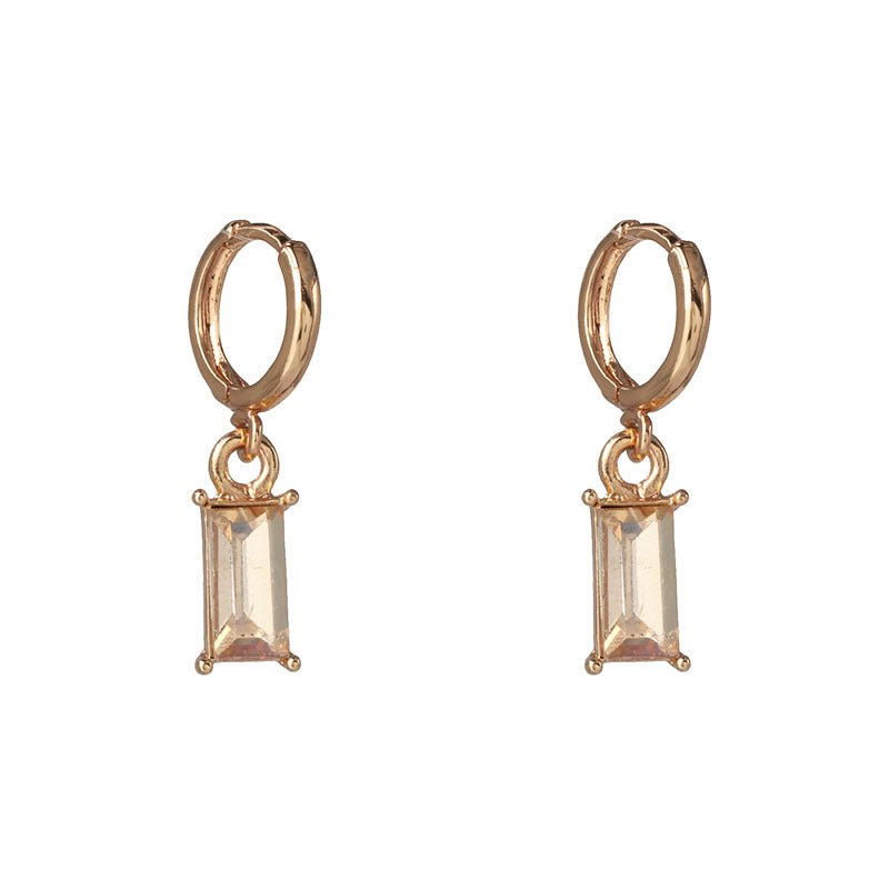 Rectangle Earrings: Geometric Diamond Elegance-Jewearrings