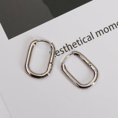 Rectangle Earrings: Geometric U-shaped Hoops-Jewearrings