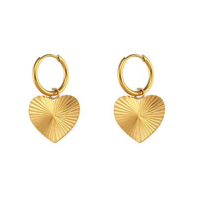 Rectangle Earrings: Gold Plated Geometric Hoops-Jewearrings