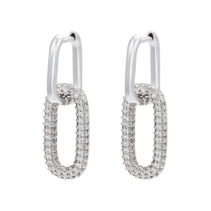 Rectangle Earrings: Jewelry Diamond Accessories-Jewearrings