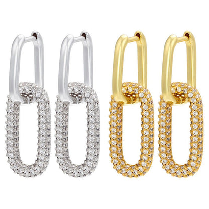 Rectangle Earrings: Jewelry Diamond Accessories-Jewearrings