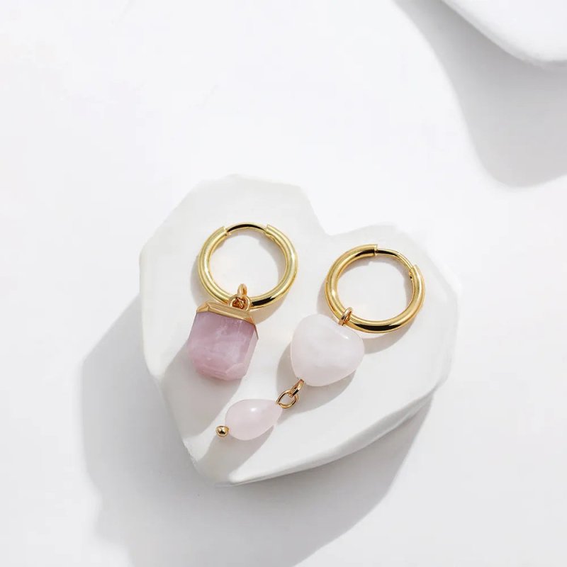 Rectangle Earrings: Retro Asymmetric Hoops-Jewearrings