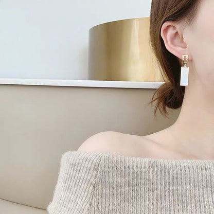 Rectangle Earrings South Korea-Jewearrings