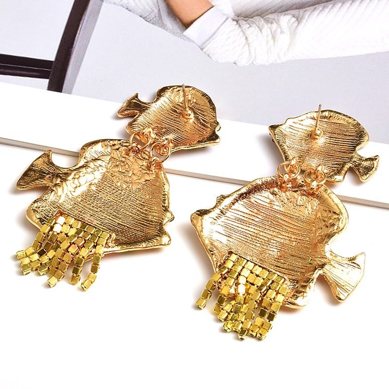 Retro alloy diamond drop oil tassel earrings-Jewearrings