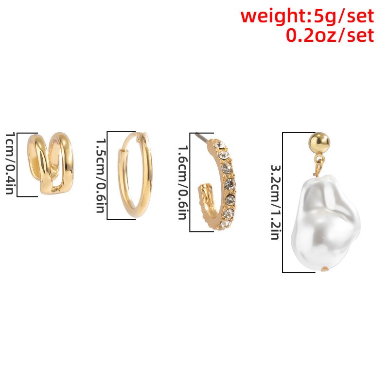 Retro Baroque Shaped Pearl Earrings Women-Jewearrings