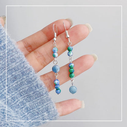 Retro Blue Earrings For Female Niche Design With A Sense Of Antiquity-Jewearrings