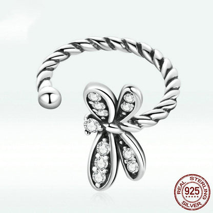 Retro Dragonfly Sterling Silver S925 Single Stud Earrings-Jewearrings