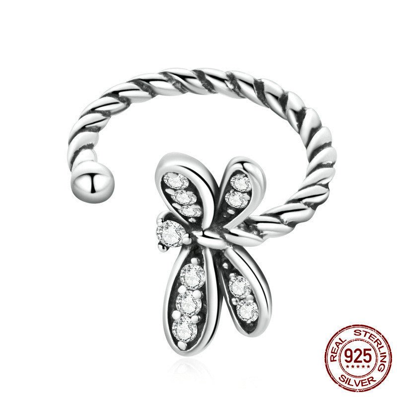 Retro Dragonfly Sterling Silver S925 Single Stud Earrings-Jewearrings