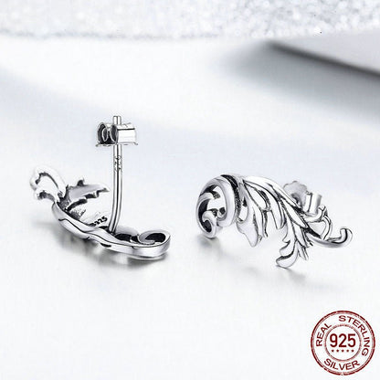 Retro European Flower Fashion Temperament Silver Stud Earrings-Jewearrings