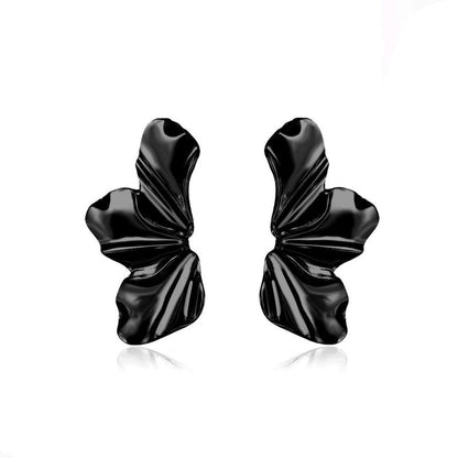 Retro Exaggerated Gold Flower Stud Earrings Simple Temperament-Jewearrings