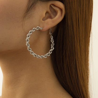 Retro Fashion Circle Geometric Big Earrings Simple Style-Jewearrings