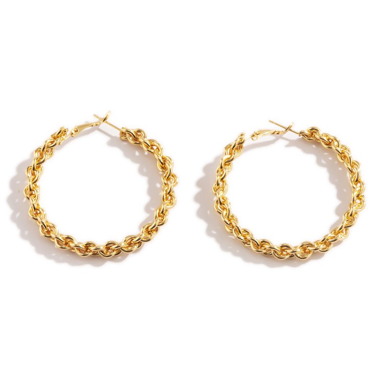 Retro Fashion Circle Geometric Big Earrings Simple Style-Jewearrings