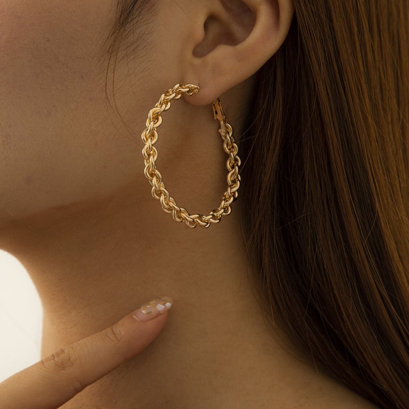 Retro Fashion Circle Geometric Big Earrings Simple Style-Jewearrings